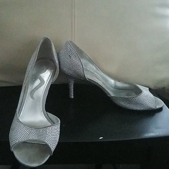 Fun Silver Studded Party Heels - Picture 2 of 5